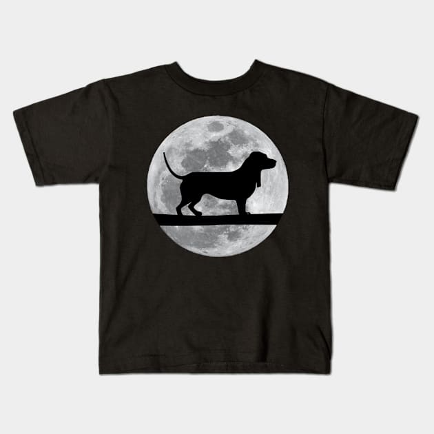 Basset Hound Dog Night Moon basset hound Lover Kids T-Shirt by T-shirt verkaufen